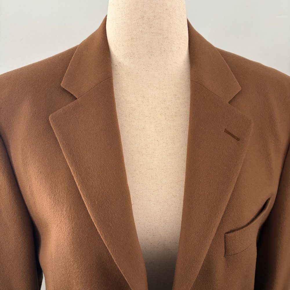 Jack Victor Cashmere Loro Piana Italian Single Breasted Dark Camel Blazer - Picture 2 of 14